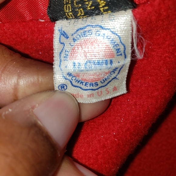 Rothschild Vintage ILGWU Red and Black Faux Fur Wool Coat Girls Size 10 - Picture 7 of 11